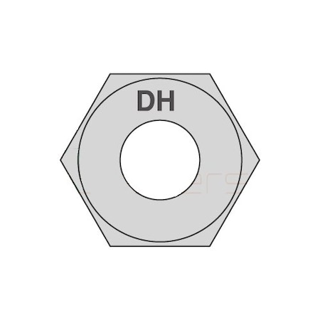 Heavy Hex Nut, 1-8, Steel, Grade DH, Hot Dipped Galvanized, 63/64 In Ht, 500 PK